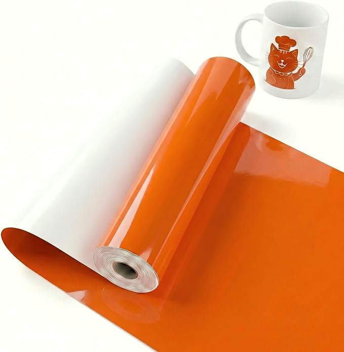 Orange Permanent Vinyl for Cricut Cutting Machine, Waterproof, Durable Orange