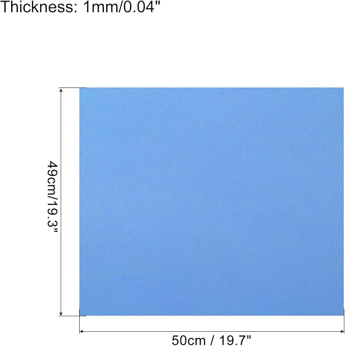 MECCANIXITY EVA Foam Sheets Gray Blue 19.7 Inch x 19.3 Inch 1mm Thick Crafts