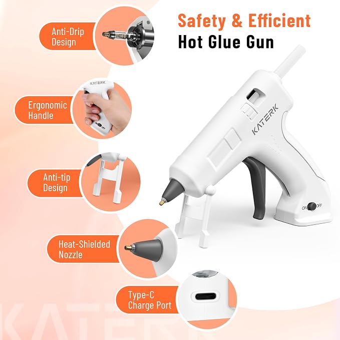Katerk 3.7V Cordless Hot Glue Gun Kit