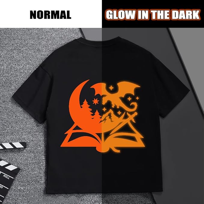 HTVVETUR Glow in The Dark HTV Heat Transfer Vinyl Roll 12 Inch by 10 Feet Iron