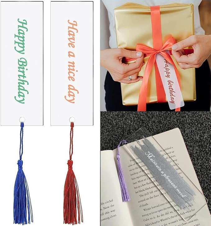 Clear Acrylic Bookmark, BetterJonny 20 Set Plastic Blank Book Page Mark