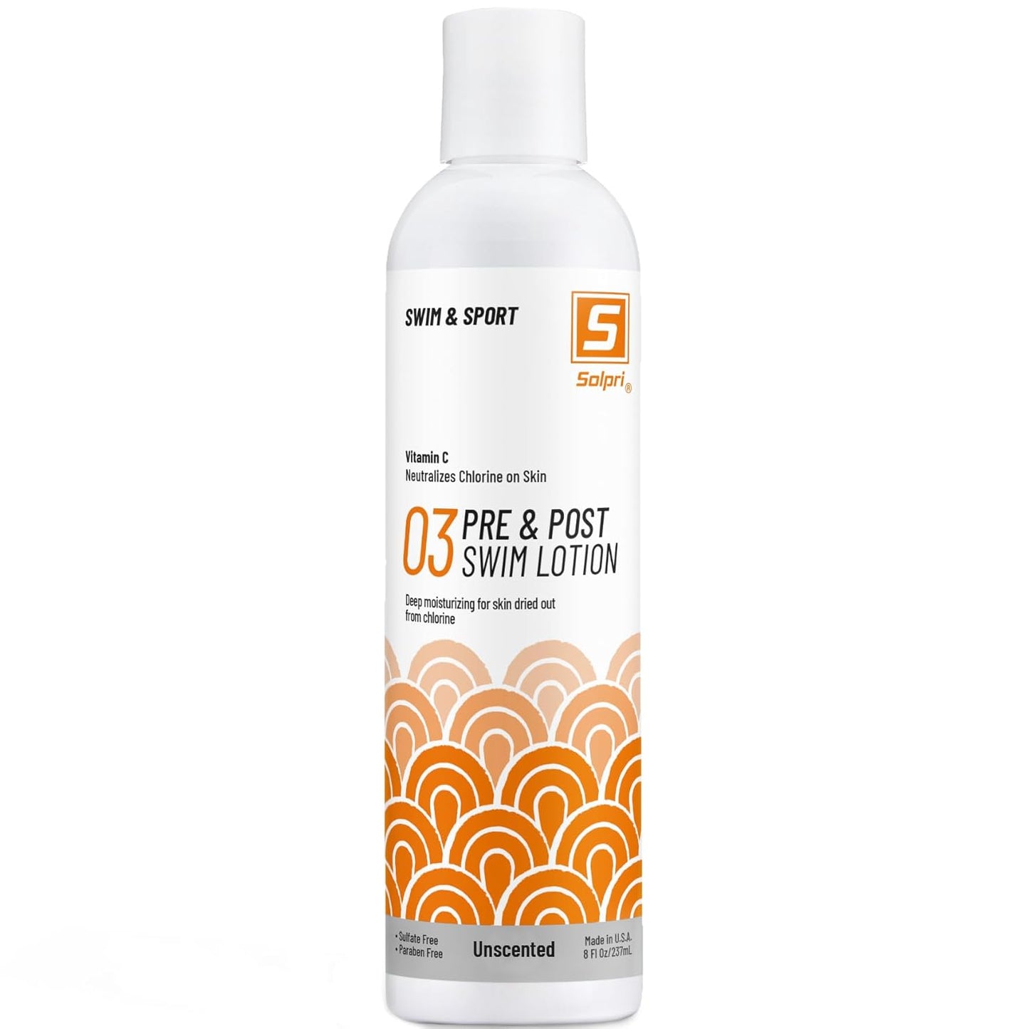 Pre and After Swim Lotion with Vitamin C 8 Fl Oz - Pre Swim Chlorine Skin Protection, Pre Swim Lotion for Chlorine (8 Fluid Ounce, Unscented)