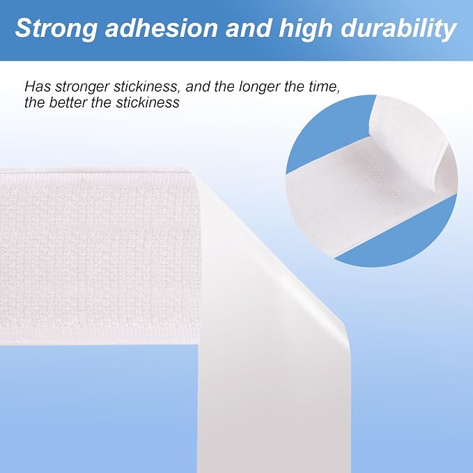 2''×27Ft White Heavy Duty Hook And Loop Tape Adhesive, No Punching Picture Wall
