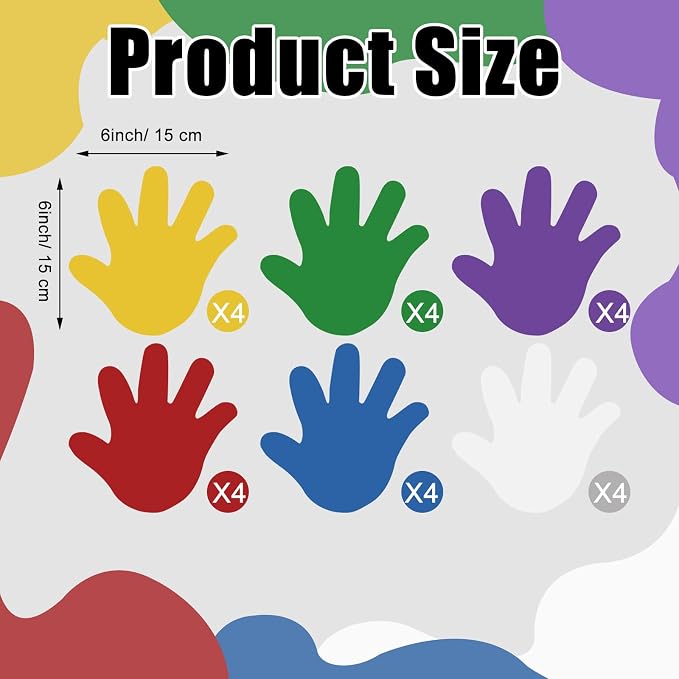 Ireer 48 Pcs Large Foam Hand Cutouts 6 Inch Assorted Color Handprint Die Cuts