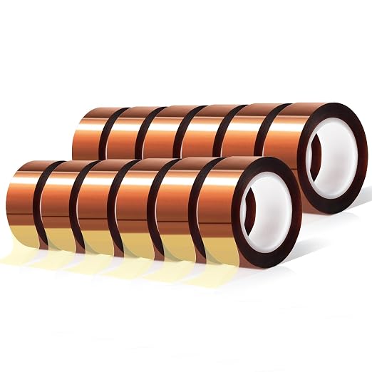 MEBMIK 12 Rolls 20mm x16m Heat Tape High Temperature Heat Resistant Tape Heat