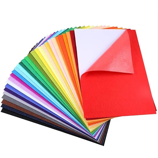 Caydo 30 Pcs 8" X 12" Adhesive Backed Felt Fabric Sheets, Adhesive Felt |