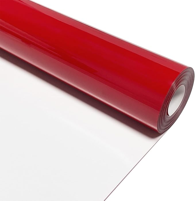 Red Heat Transfer Vinyl HTV Roll Matte PU 12" x 15 ft. | Easy to Cut, Weed &