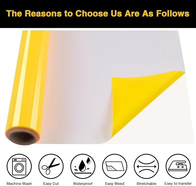 TORC Yellow Puff 3D HTV Vinyl Heat Transfer, Sportswear, Kids Clothing | Easy