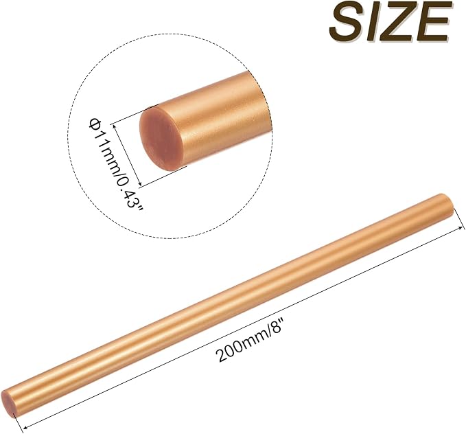 uxcell Mini Hot Glue Sticks for Glue Gun 11mm x 200mm Metallic Gold 12pcs