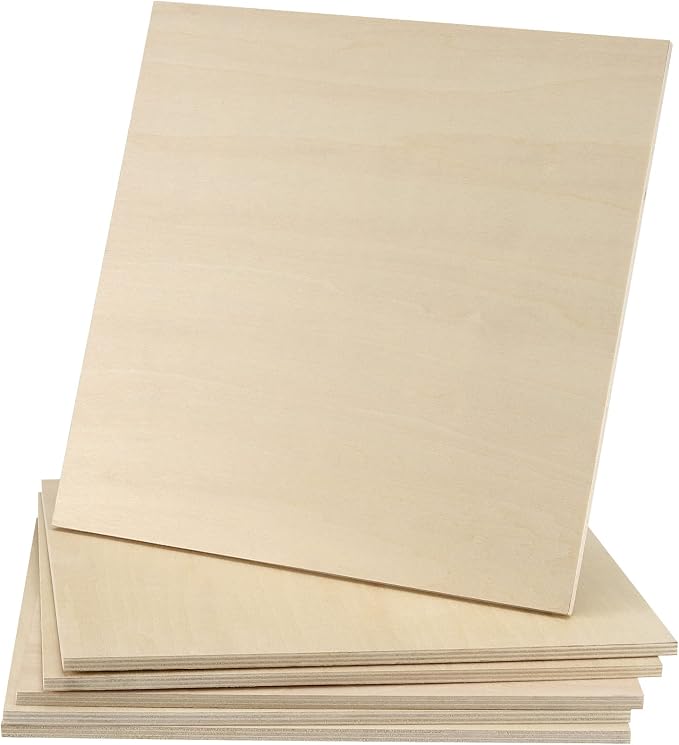 JEUIHAU 20 PCS 10 x 10 Inch Basswood Sheets, 1/4 Inch Thick Square Plywood