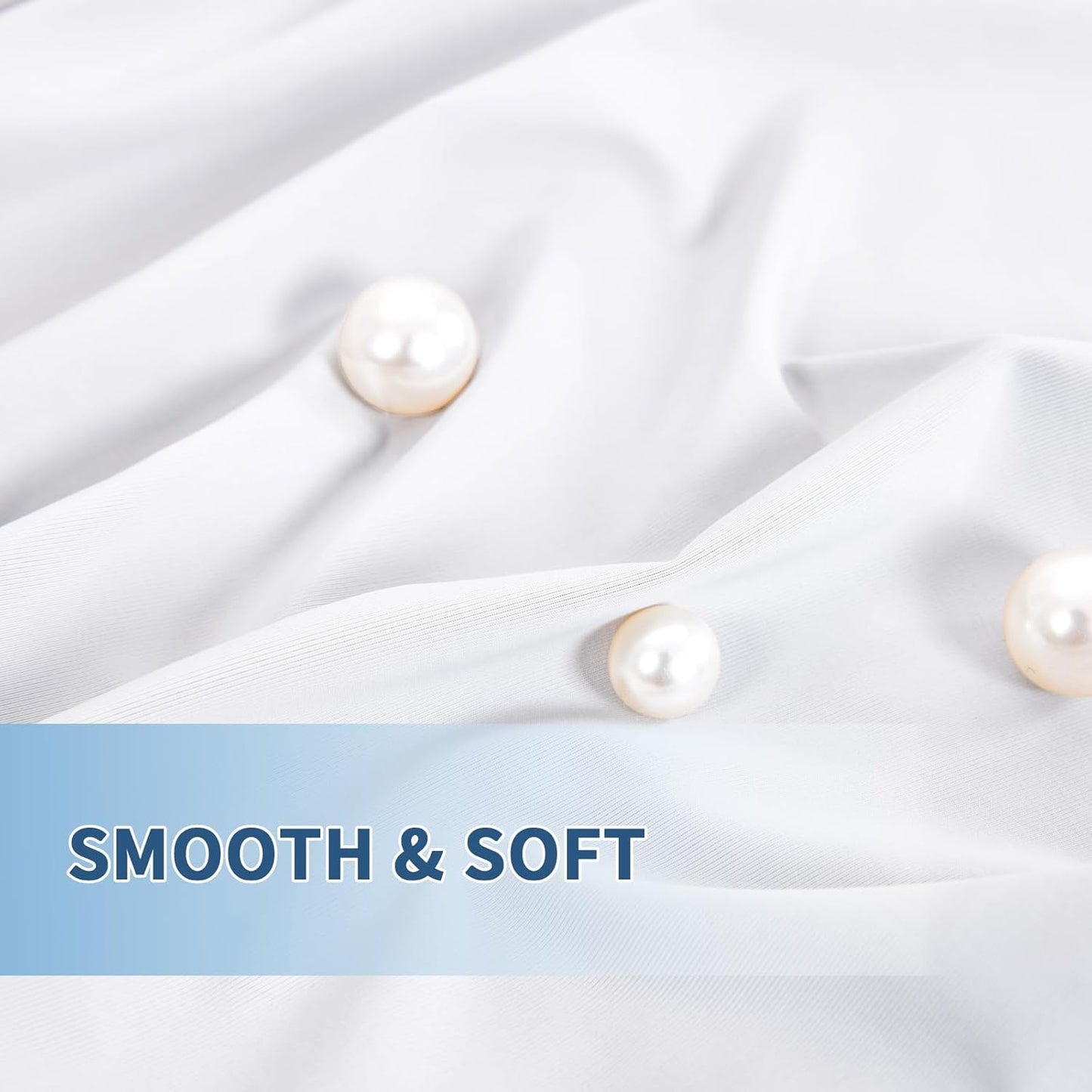 Cooling Pillow Cases Queen Size Set of 2, Ice Cool Silky Pillow Covers for Hot Sleepers & Night Sweats, Reduces Wrinkles & Frizz Softer Like Silk Pillow Cases, White, Christmas Stocking Stuffers