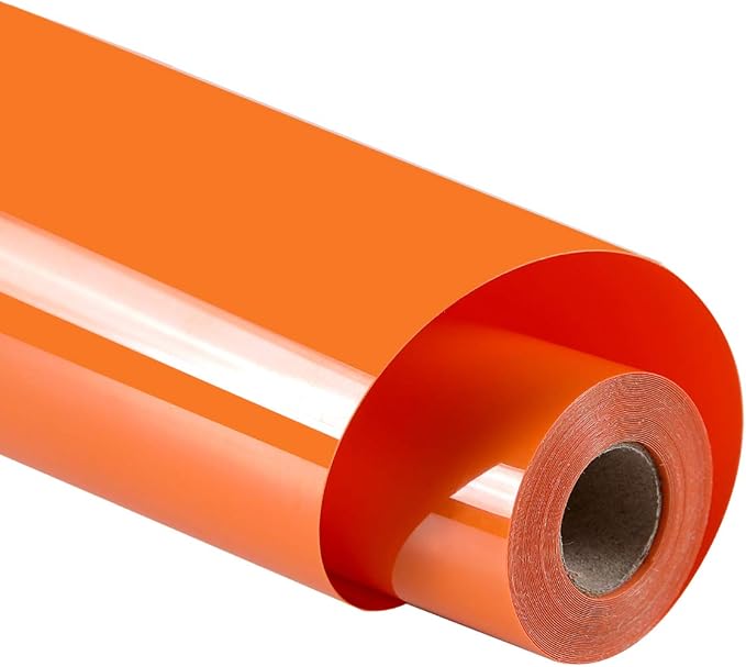 guangyintong Heat Transfer Vinyl Orange HTV Rolls, Glossy Surface Orange HTV