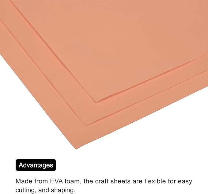 MECCANIXITY EVA Foam Sheets Nude 19.7 Inch x 19.3 Inch 1mm Thick Crafts Foam