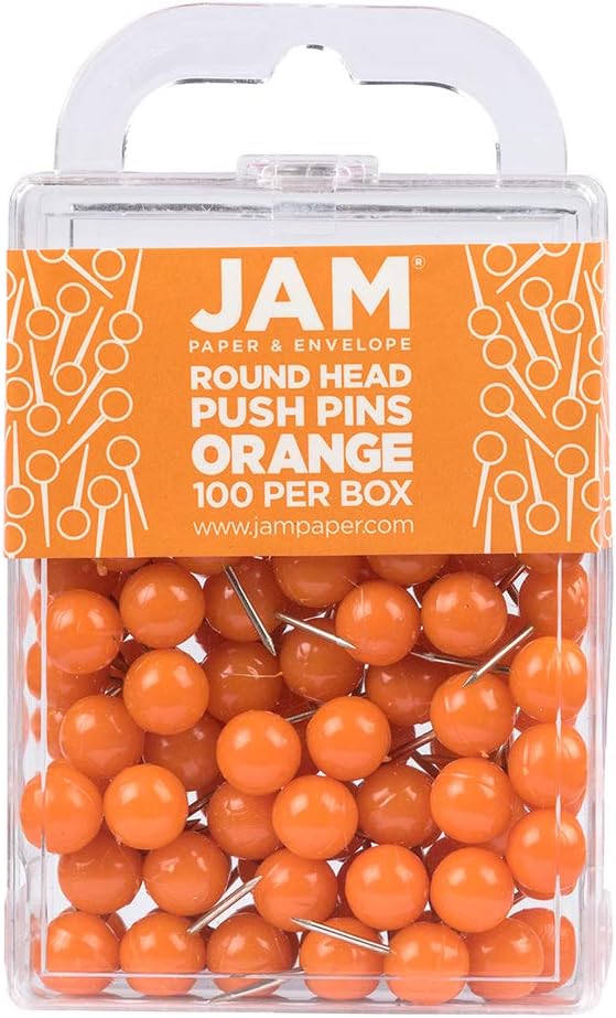 JAM PAPER Colorful Push Pins