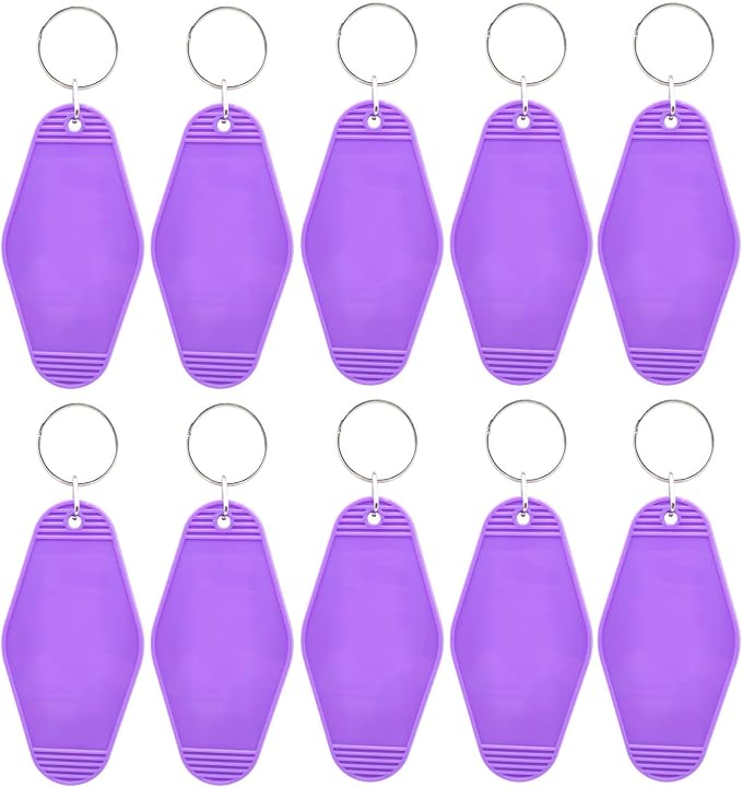 10pcs Blank Hotel Keychains Bulk Vintage Motel Keychain Vinyl HTV Keychains DIY