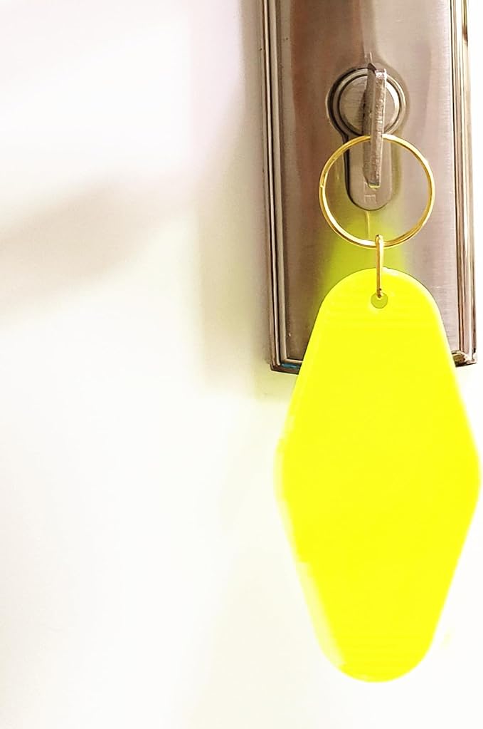 10pcs Blank Hotel Keychains Bulk Vintage Motel Keychain Vinyl Keychains Gold