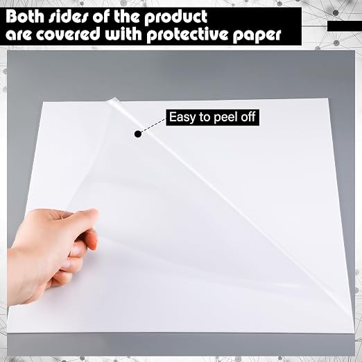 Outus 2 Pieces 1/16 Inch Thick White Acrylic Sheet 12 x 12 Inch White Acrylic
