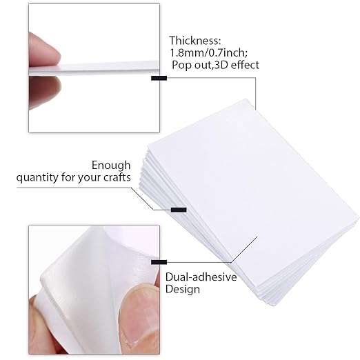 Outus 12 Sheets Self Adhesive Foam Sheets Craft 6 x 4 Inch White Double Sided