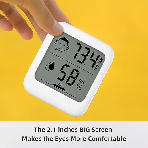 Pack of 2 Digital Thermometer and Hygrometer with Comfort Face Display, Hygrometer, Stand, Magnet, Hanging, Simple, Infectious Disease Prevention, Heat Stroke Prevention
