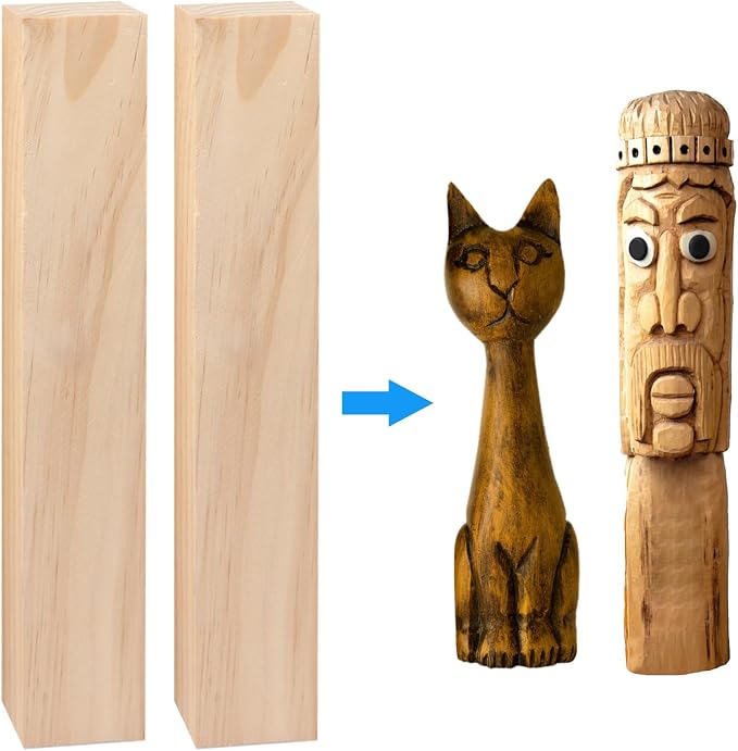 6 Pack Basswood Carving Blocks, Soft and Smooth, Easy Whittling and Carving by