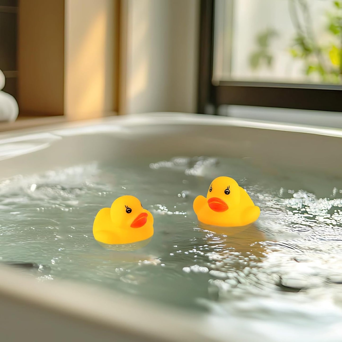 50-Pieces Float & Squeak Mini Rubber Duck Baby Bath Ducky Sound Shower Toys for Kids