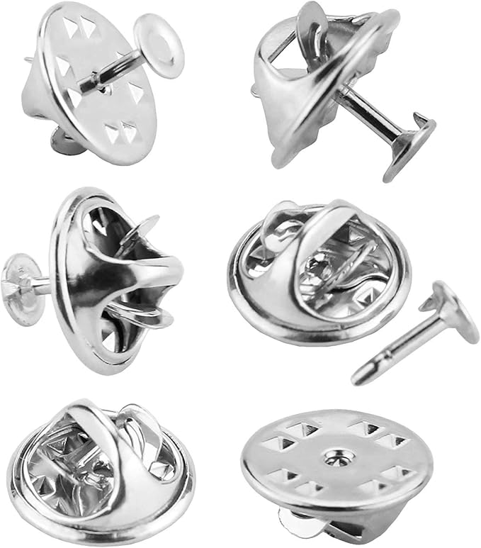 JANYUN 120 Pairs Butterfly Clutch Tie Tacks Silver Locking Pin Back | Metal