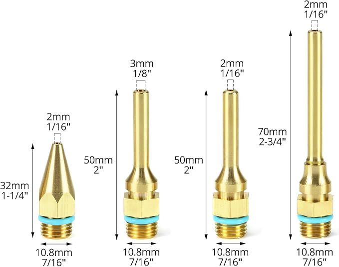 QWORK 4Pcs Pure Copper Glue Gun Nozzle Set