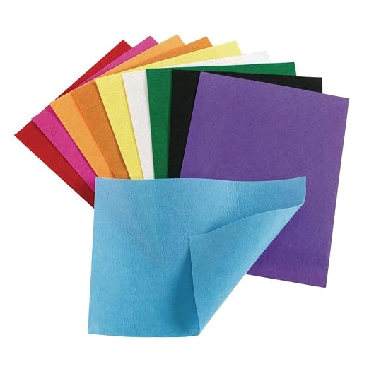 Colorations Felt Sheets, 10 Colors, Each 9" x 12", Sewing DIY Craft, Non Woven