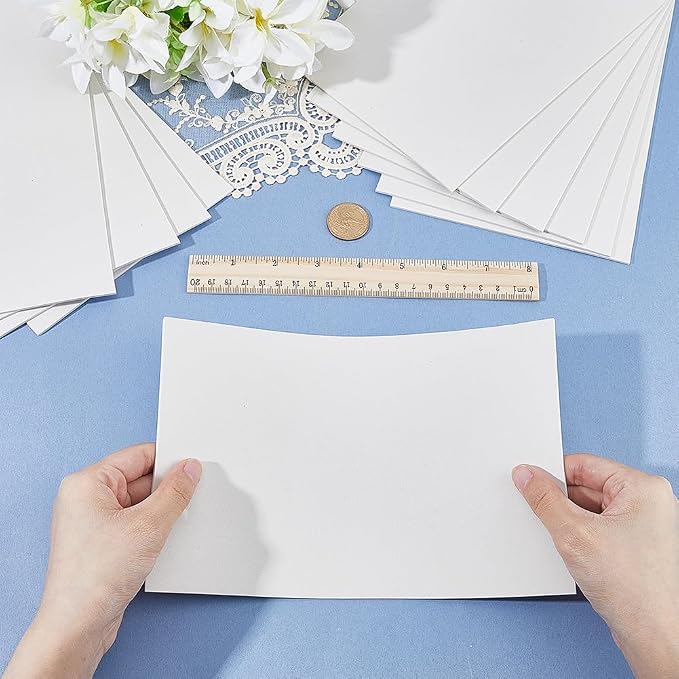 20Pcs 6x9 Inch 2MM Thick White Foam Paper Sheets Rectangle 3D High Density