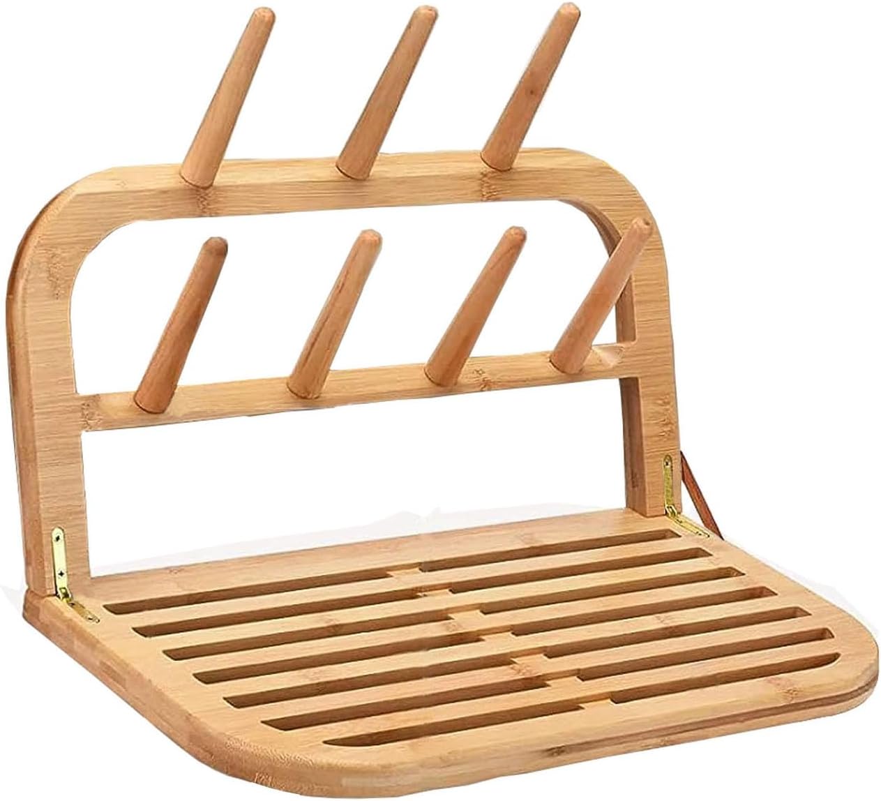 Baby Bottle Countertop Drying Rack Bamboo,Space Saving Kitchen Drying Rack & Bottle Holder for Nipples, Cups, Pump Parts, Accessories, Reusable Ziplock and Freezer Bag Dryer Rack