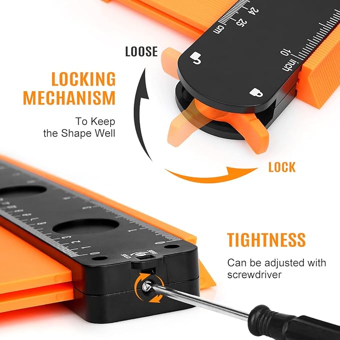 DODOWIN 10+5 Inch Contour Gauge