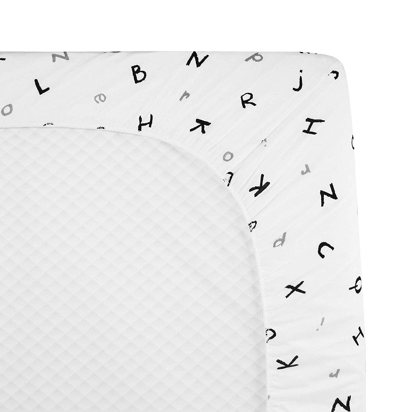 American Baby Company Printed 100% Cotton Knit Fitted Contoured Changing Table Pad Cover/Sheet - Compatible with Mika Micky Bassinet, Alphabet, for Boys and Girls