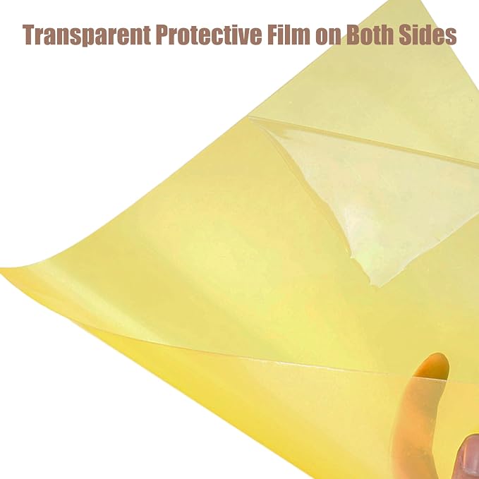 10-Pack A4 Colored PVC Flexible Plastic Sheets, 0.3mm Yellow Transparent Film