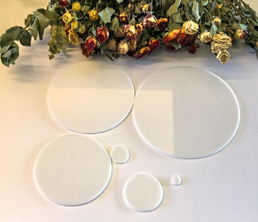 Set of 20 White Acrylic Discs, 1/8" Thick Round White Circle Blanks 1" Diameter