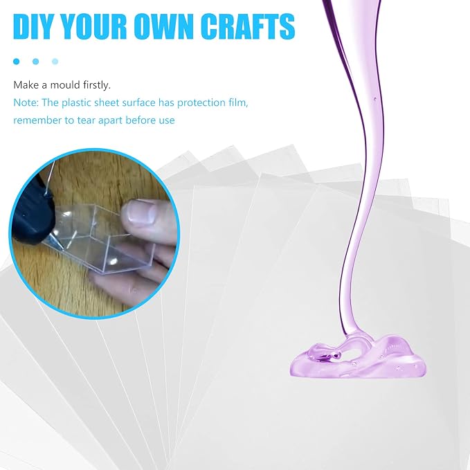 jojofuny 10pcs DIY Crystal Glue Material Epoxy Resin Sheet Jewelry Making