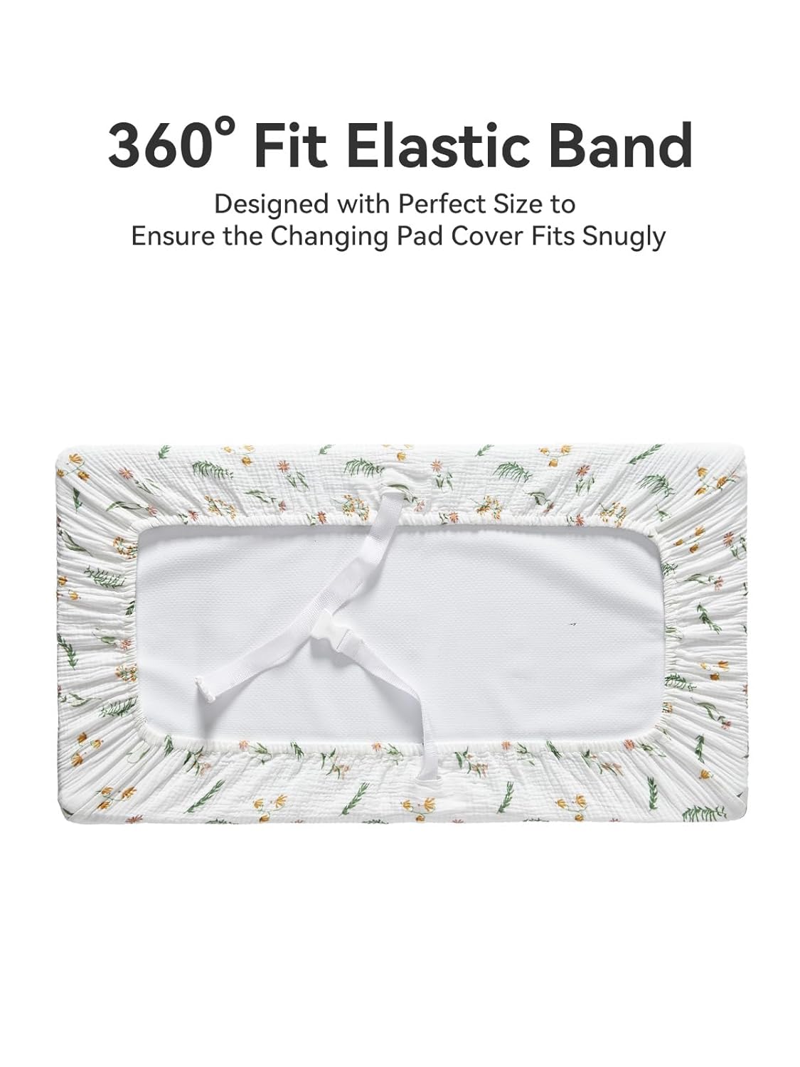 TILLYOU Muslin Changing Pad Cover for Baby Girls Boys, Soft and Breathable Cotton Diaper Changing Table Cover, 2 Pack(Daisy)