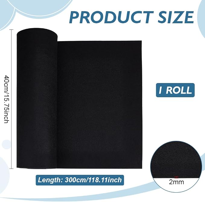 BENECREAT Felt Roll, 118x15.7inch Nonwoven Felt Roll