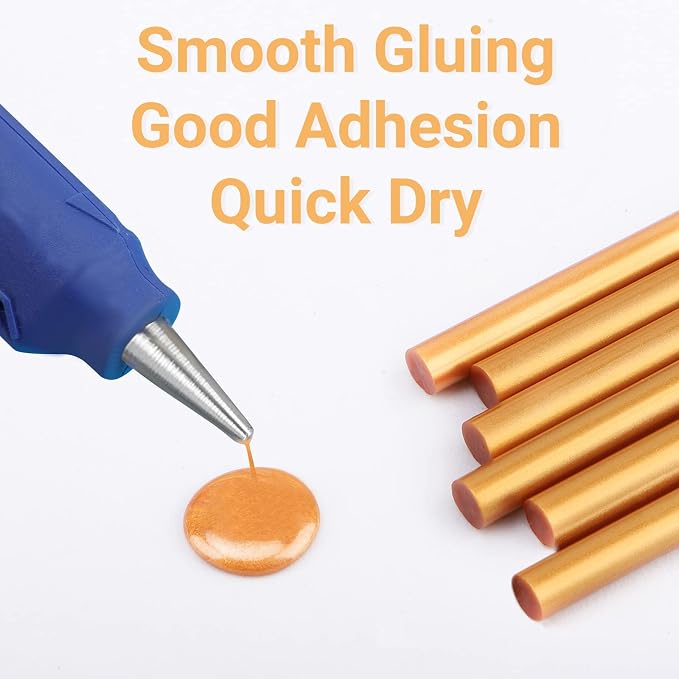 ENPOINT Metallic Gold Hot Glue Sticks, 36 Pack Mini Hot Melt Glue Sticks Colored
