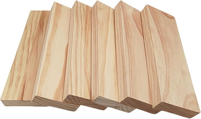 6PCS Rectangle Wood Boards Unfinished Wood Blocks