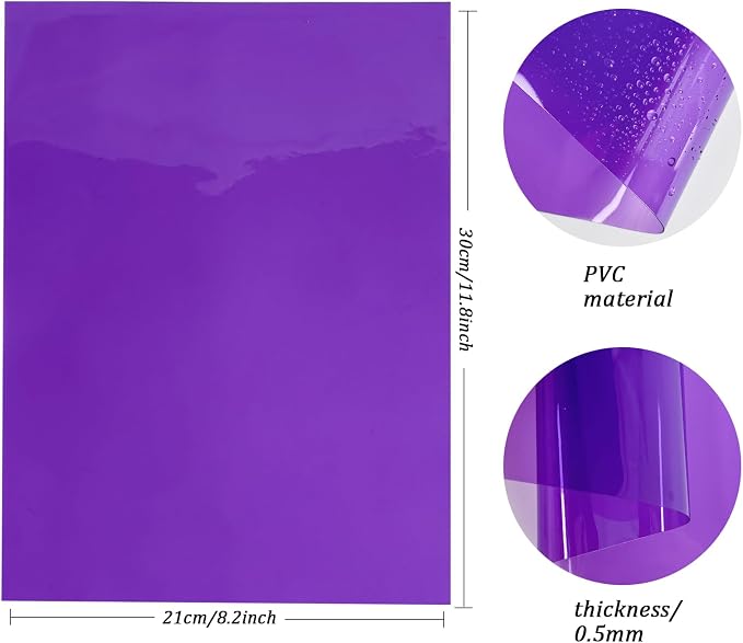 Transparent PVC Faux Leather Sheets, Glossy Waterproof Clear Vinyl Fabric