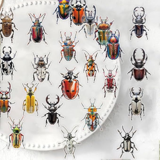 50 PCS Realistic Beetle Stickers