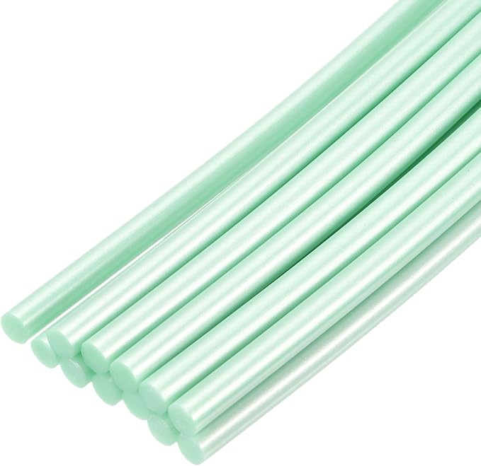 uxcell Mini Hot Glue Sticks for Glue Gun 7mm x 200mm Fresh Green 12pcs