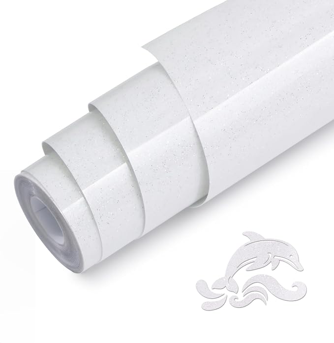 White Glitter HTV Heat Transfer Vinyl