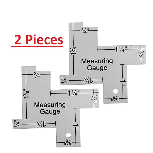 2 Pieces 2 Inch Mini Sewing Measuring Gauge Aluminium Quilting Templates Sewing