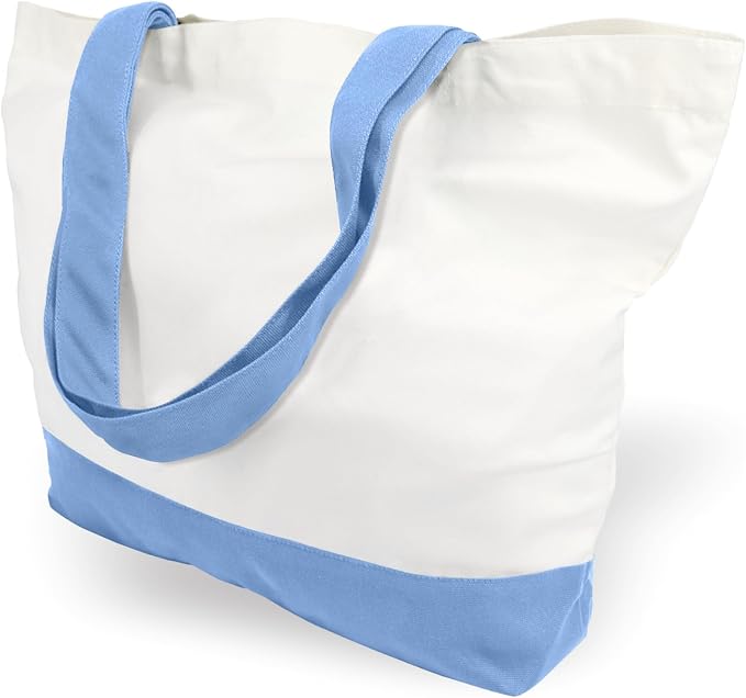TOPDesign 1-Pack Super Strong Large 12oz Cotton Canvas Tote Bag, Reusable