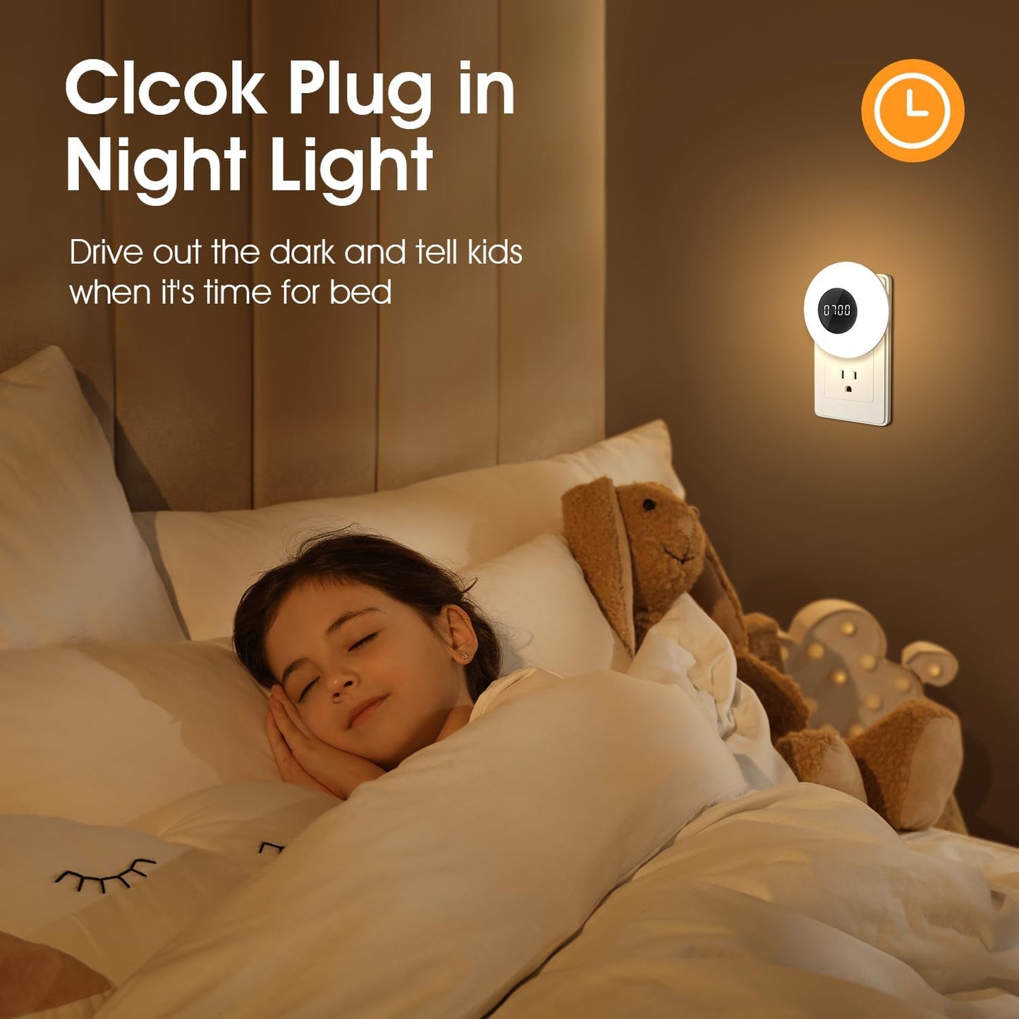 Kids Night Light Plug in with Clock, Dimmable+3 Light Colors+Remote Nightlight+Timing Light, 90 Lumen Toilet Lights Timer, Plug in Night Lights for Wall Socket, Night Lights Plug into Wall Kids