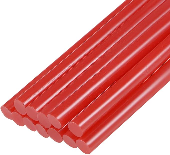 uxcell Mini Hot Glue Sticks for Glue Gun 7mm x 100mm Red 12pcs