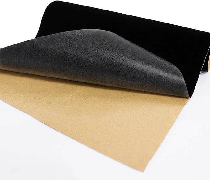 Black Self Adhesive Velvet Fabric Sticky Felt Sheets