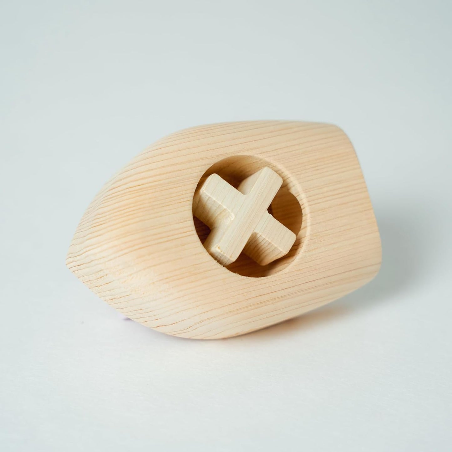 kiko+ Ofune Wind-Up Wooden Toy Boat| Made with Japanese Hinoki Cypress | Minimalist Wind-Up Toy for Kids (Lavender)