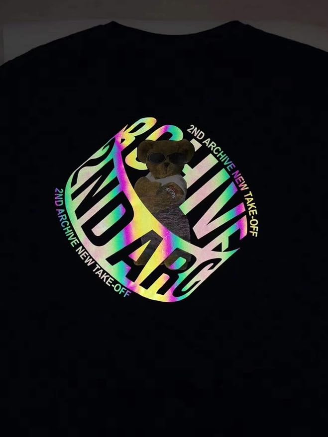 guangyintong Reflective Rainbow Heat Transfer Vinyl HTV Rolls, Reflective HTV